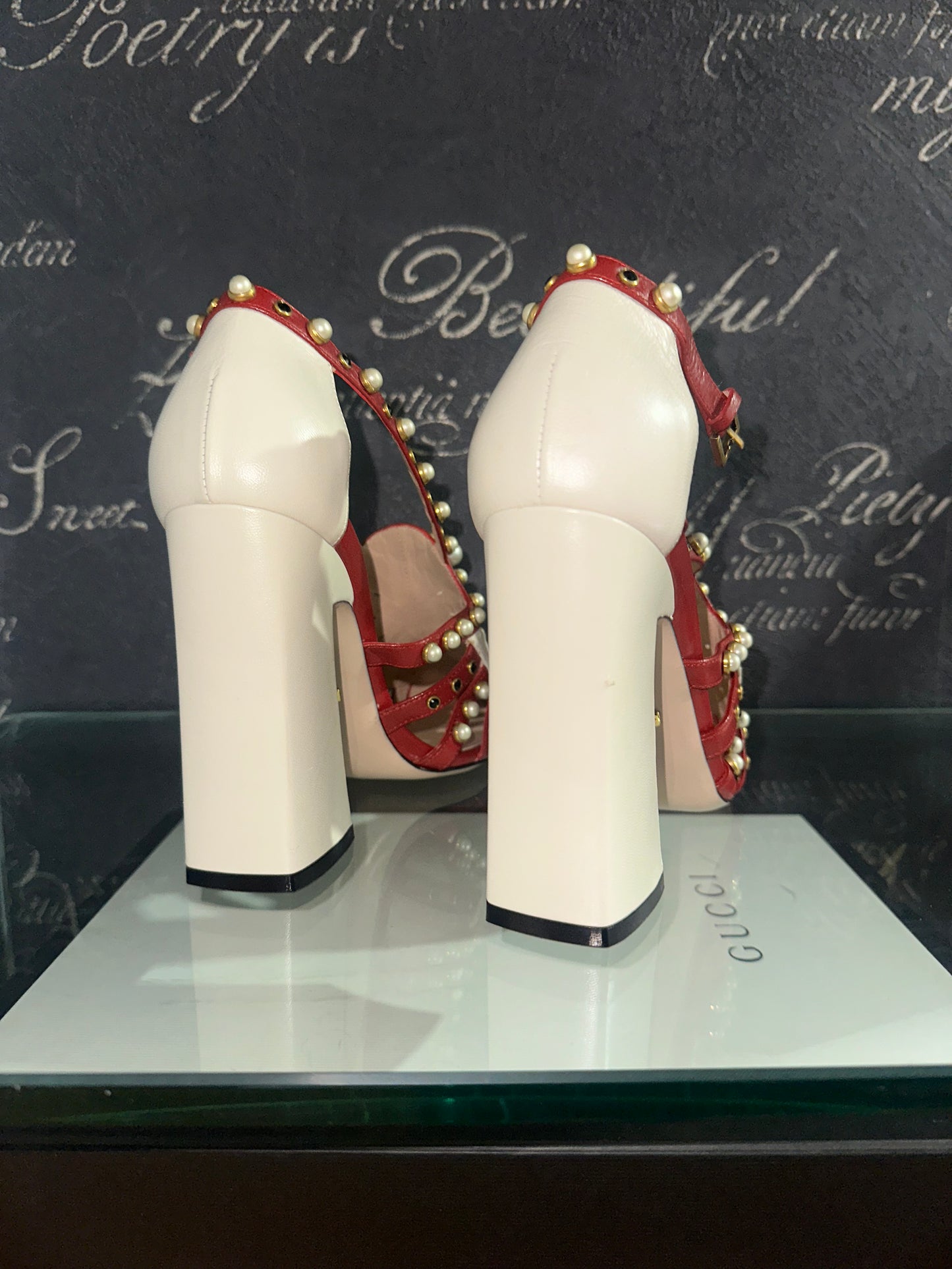 Tracy Pearl Studded Leather Pump Sandals