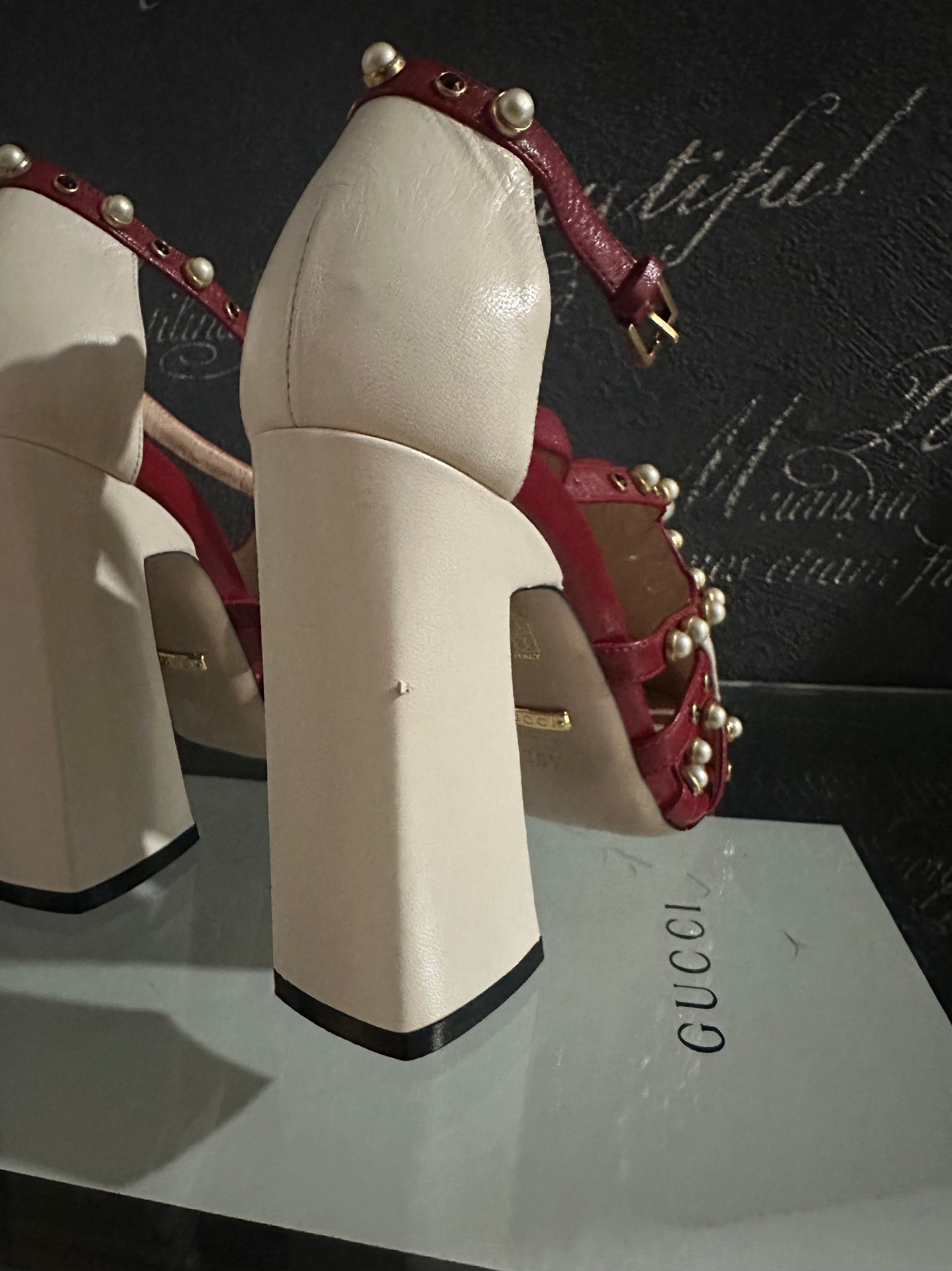 Tracy Pearl Studded Leather Pump Sandals