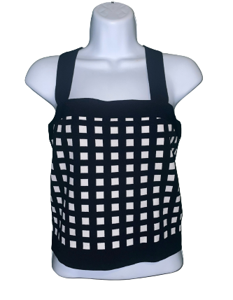 Mixed Check Knit Crop Top