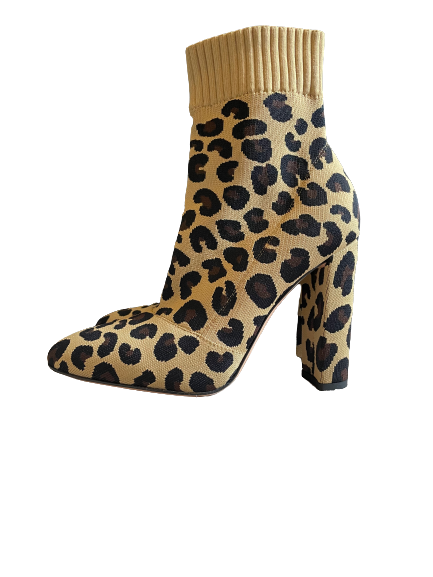 Leopard Print Sauvage 110 Sock Boots
