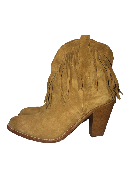 New Western Fringed Suede Ankle Boots